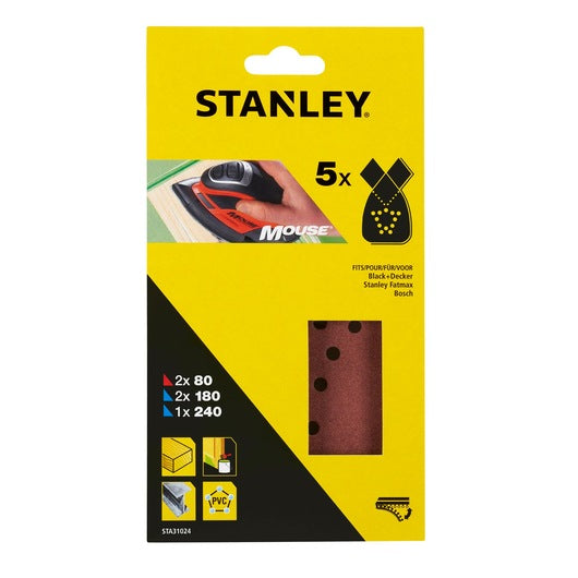 Lixas Stanley (STA31024-XJ) para lixadeira de detalhes MOUSE® (pacote com 5)