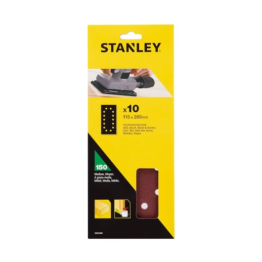 Lixa Stanley (STA31030-XJ) 115 x 280 mm, 150 g, perfurada, meia folha, encaixe B+D (pacote com 10)