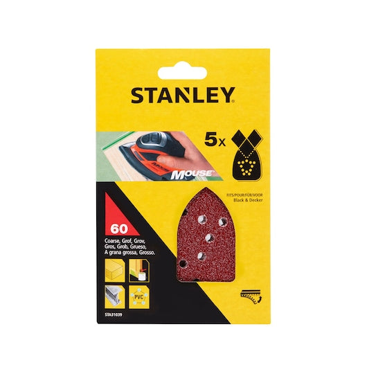 Stanley (STA31039-XJ) 60g Sanding Sheets for MOUSE® Detail Sander (5 Pk)