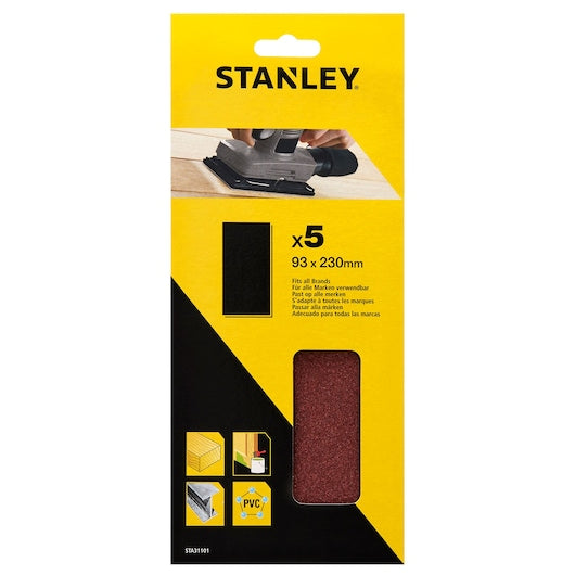 Lixa Stanley (STA31101-XJ) 93 x 230 mm, 100 g, sem furos, 1/3 de folha (pacote com 5)