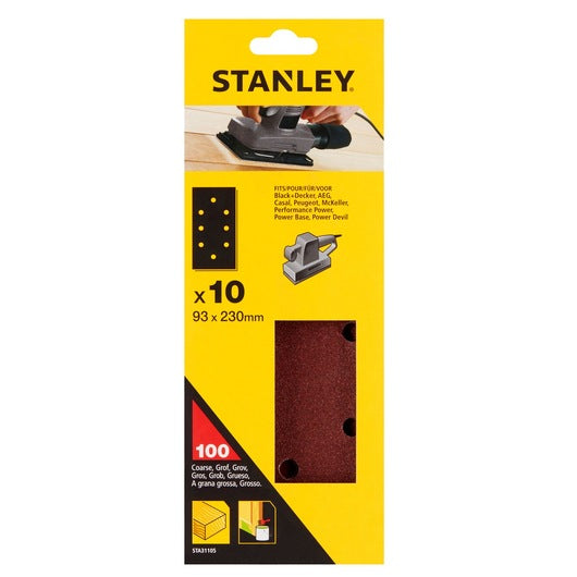 Lixa Stanley (STA31105-XJ) Perfurada, 100g, Terceiro Pacote, Encaixe B+D, 93x230mm x10