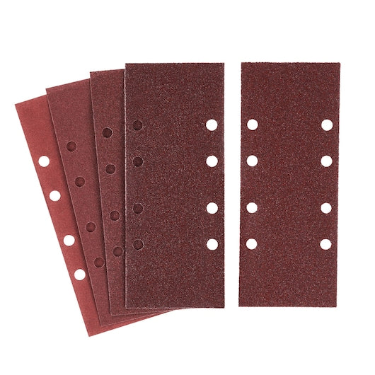 Stanley (STA31146-XJ) Papel de lija de 93 x 230 mm, 40, 60, 100, 150 y 220 g, 1/3 de hoja, compatible con Bosch (paquete de 5)