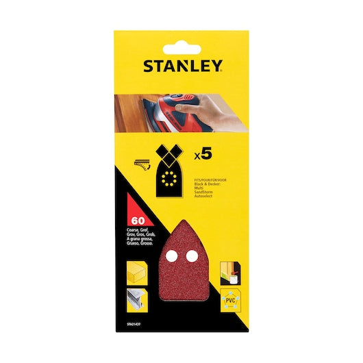 Lixas Stanley (STA31437-XJ) de 60g para lixadeira multifuncional Black & Decker® (pacote com 5)