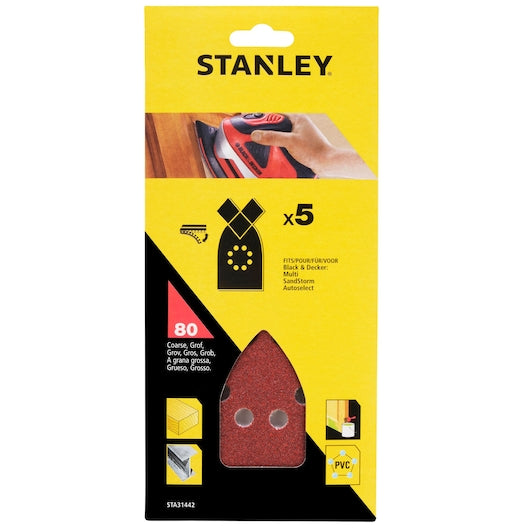 Lixas Stanley (STA31442-XJ) de 80g para lixadeira multifuncional Black & Decker® (pacote com 5)
