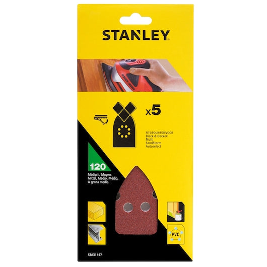 Hojas de lija Stanley (STA31447-XJ) de 120 g para multilijadora Black & Decker® (paquete de 5)