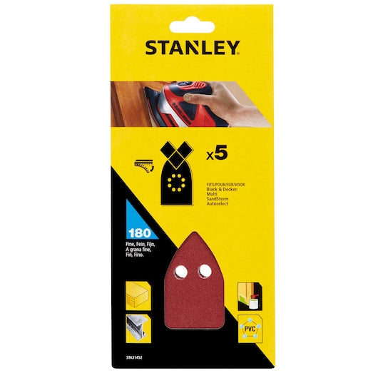 Lixas Stanley (STA31452-XJ) de 180g para lixadeira multifuncional Black & Decker® (pacote com 5)
