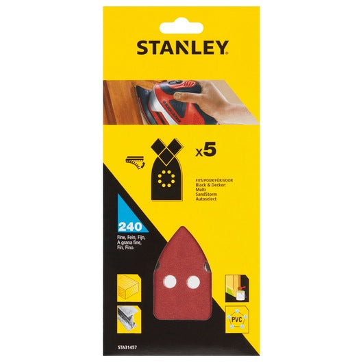 Lixas Stanley (STA31457-XJ) de 240g para lixadeira multifuncional Black & Decker® (pacote com 5)