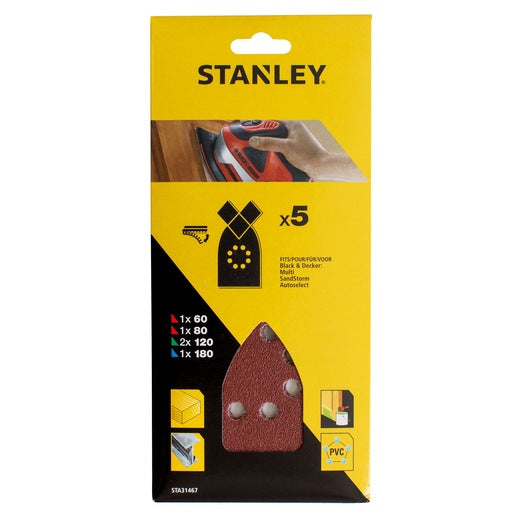 Lixas Stanley (STA31467-XJ) de grãos mistos para lixadeira multifuncional Black & Decker® (pacote com 5)