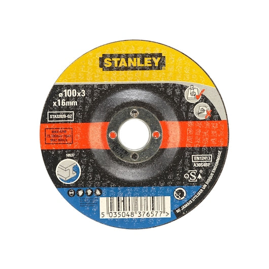 Disco de corte de metal con centro hundido Stanley (STA32020-QZ) de 100 x 16 x 3,2 mm
