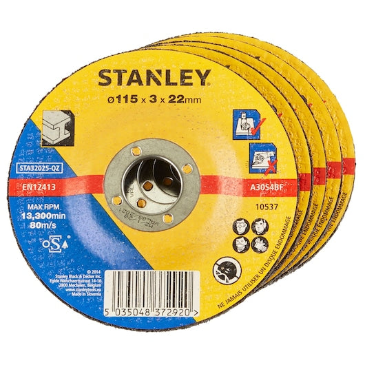 Stanley (STA32025-QZ) 100 x 22 x 3.2mm Depressed Centre Metal Cutting Bonded Disc
