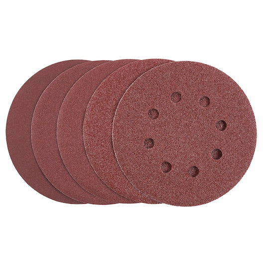 Discos para lixadeira orbital aleatória Stanley (STA32047-XJ) de 125 mm, grãos 60, 80, 120 e 180 (pacote com 5)