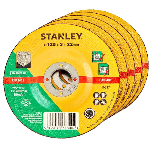 Disco de corte para concreto Stanley (STA32080-QZ) 125 x 22,23 x 3,2 mm com centro rebaixado e revestimento aderente