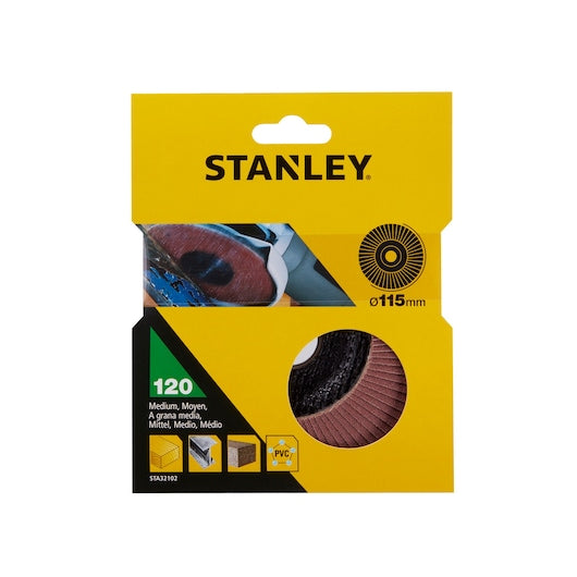 Disco de lixa de óxido de alumínio Stanley (STA32102-XJ) 120g, 115x22,23mm