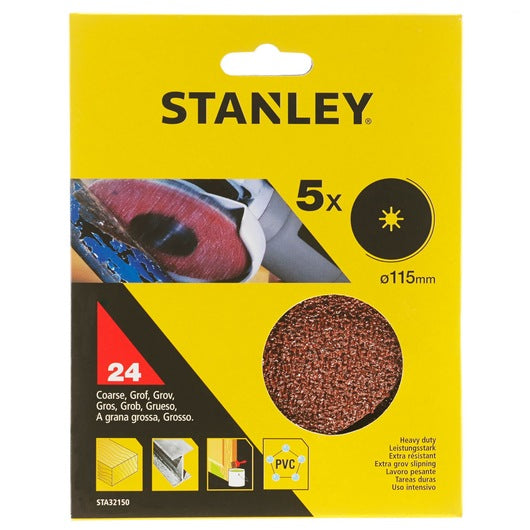 Stanley (STA32150-XJ) 115mm 24g Angle Grinder Fibre Discs (5 Pk)