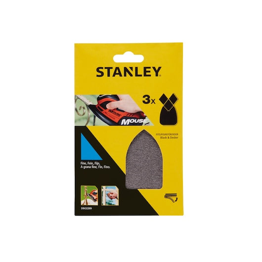 Folhas de lã de aço fina de encaixe rápido Stanley (STA32209-XJ) para lixadeira orbital