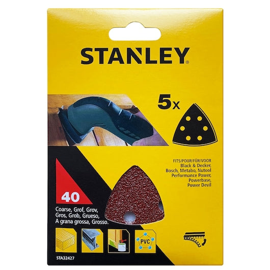 Lixas de detalhe Stanley (STA32427-XJ) 93 x 93 mm, grão 40 (pacote com 5)