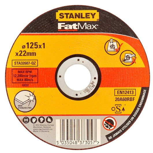 Disco de corte de metal fino e plano Stanley (STA32607-QZ) FATMAX® 125 x 22,2 x 1 mm