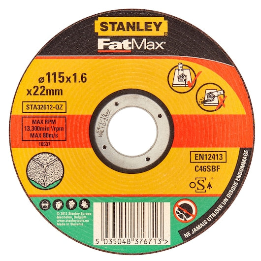 Disco de corte de pedra fina e plana Stanley (STA32612-QZ) FATMAX® 115 x 22,23 x 1,6 mm