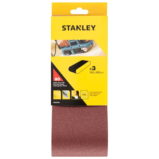 Lixas de cinta Stanley (STA33251-XJ) 100 x 560 mm, 80 g (pacote com 3)