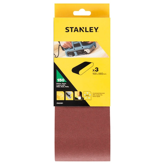 Lixas de cinta Stanley (STA33261-XJ) 100 x 560 mm 150 g (pacote com 3)