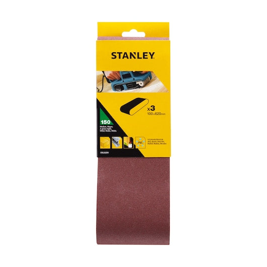 Bandas de lija Stanley (STA33291-XJ) 100 x 620 mm, 150 g (paquete de 3)