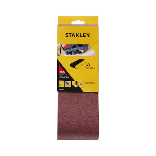 Lixas de cinta Stanley (STA33456-XJ) 100 x 610 mm, 100 g (pacote com 3)