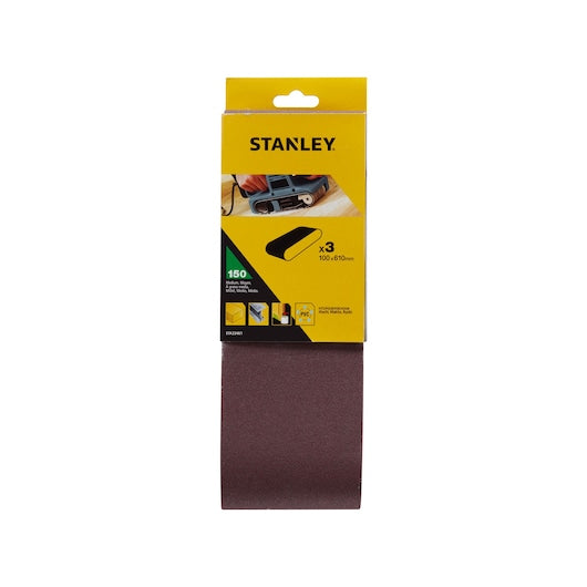 Lixas de cinta Stanley (STA33461-XJ) 100 x 610 mm 150 g (pacote com 3)