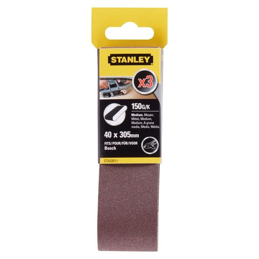 Lixas de cinta Stanley (STA33511-XJ) 40 x 305 mm, 150 g (pacote com 3)