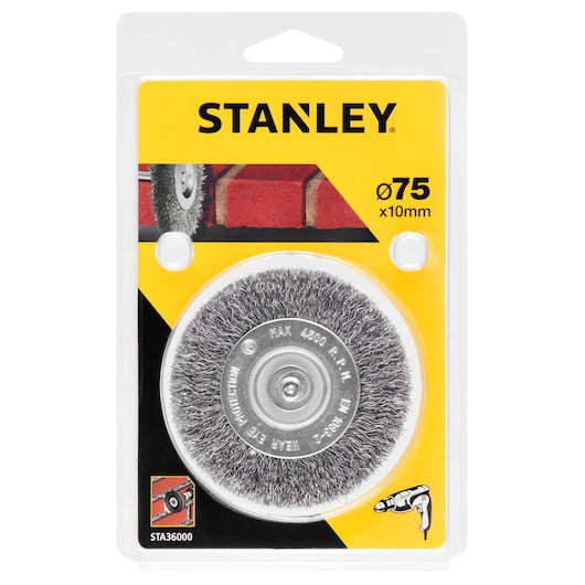 Rueda de alambre de acero ondulado Stanley (STA36000-XJ) de 75 x 10 mm y 10 mm de espesor