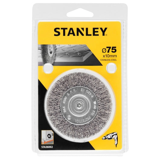 Escova de aço inoxidável ondulada Stanley (STA36002-XJ) 75x10mm, 10mm de espessura