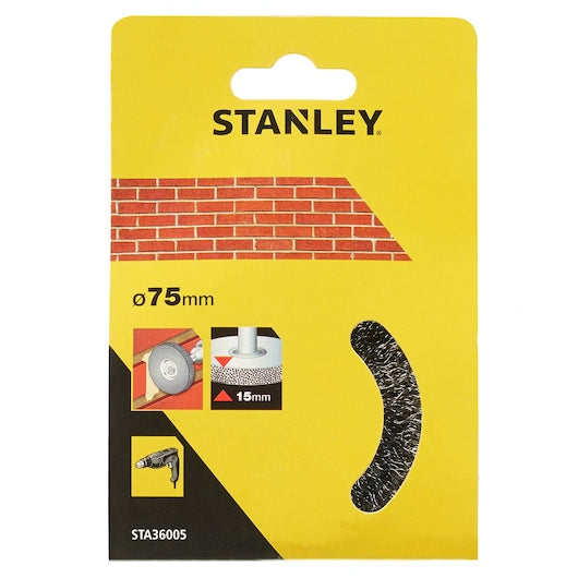 Stanley (STA36005-XJ) Crimped Steel Wire Wheel, 75x20mm, 15mm Thick
