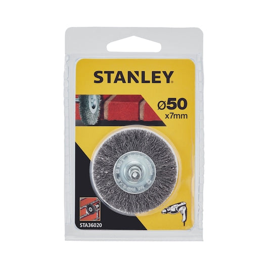 Stanley (STA36020-XJ) Rueda de alambre de acero ondulado de 50 x 10 mm y 7 mm de espesor