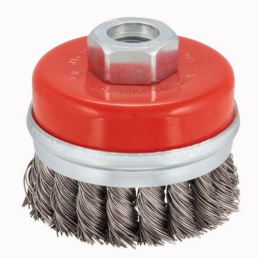 Stanley (STA36080-XJ) Copa de alambre de acero con nudo torcido de 65 mm y orificio de 22 mm