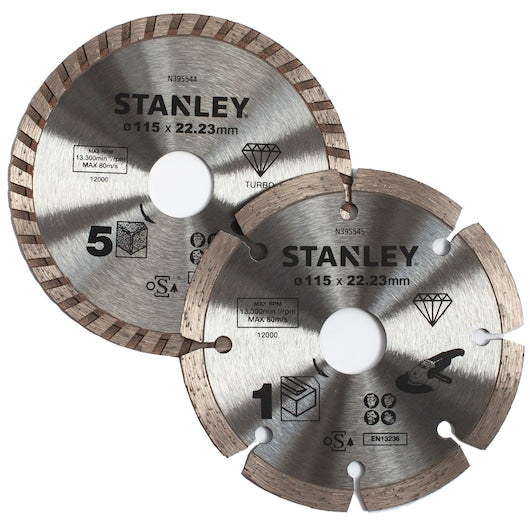 Stanley (STA38080-XJ) 2x Diamond Cutting Blade Set 115mmx22.23mm