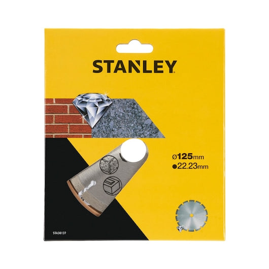 Hoja de diamante con borde segmentado Stanley (STA38137-XJ) de 125 x 22,23 mm para corte de hormigón