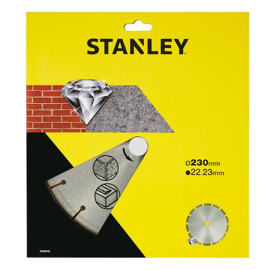 Hoja de diamante con borde segmentado Stanley (STA38142-XJ) de 230 x 22,23 mm para corte de hormigón