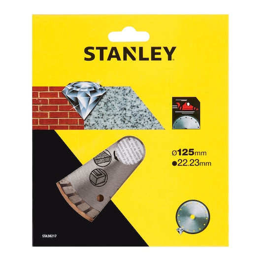Disco de corte diamantado Stanley (STA38217-XJ) Turbo Rim de 125 x 22,23 mm para corte de granito
