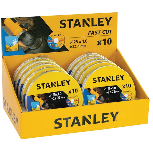 Stanley (STA38257-XJ) Extra Thin Flat Stainless Steel Cutting Bonded Disc, 125x22.23x1mm (10 Pk)