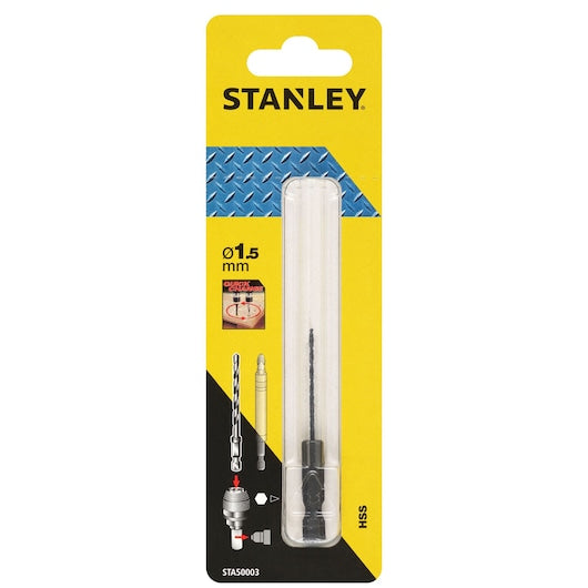 Broca Stanley (STA50003-XJ) 1,5 x 22 mm com haste hexagonal para metal em aço rápido (HSS)