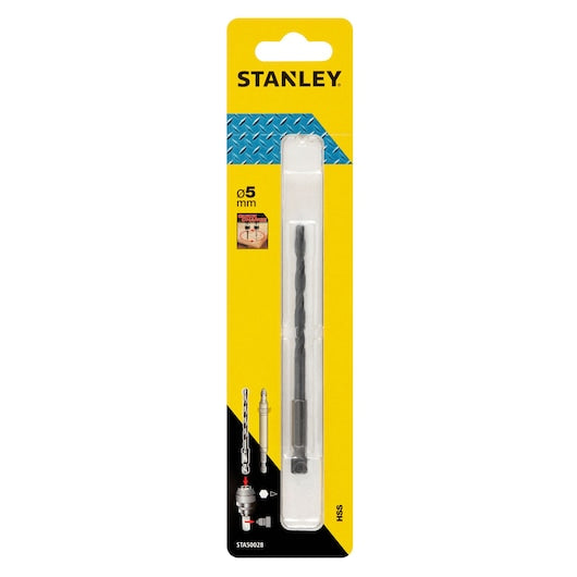 Broca Stanley (STA50028-XJ) 5 x 62 mm com haste hexagonal para metal em aço rápido (HSS)