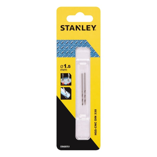 Broca para metal CNC HSS Stanley (STA50751-QZ) 1,5 x 40 mm