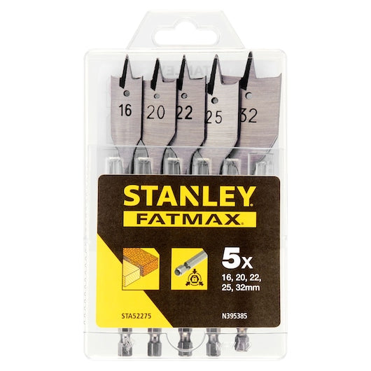 Conjunto de 5 brocas para madeira plana Stanley (STA52275-XJ) de 16 a 25 mm