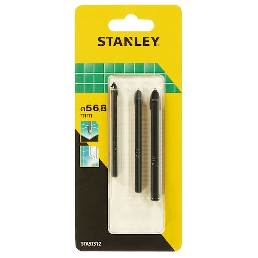 Conjunto de 3 brocas para azulejo e vidro Stanley (STA53312-QZ)