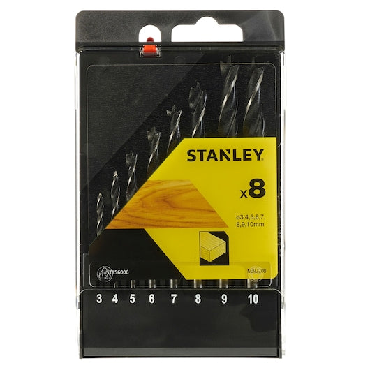 Conjunto de brocas para madeira Stanley (STA56006-QZ) de 3 a 10 mm com ponta de bradê (8 peças)