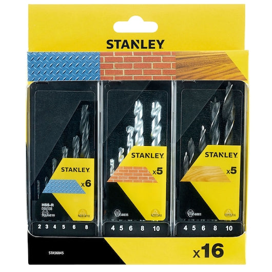 Cassete de brocas mistas Stanley (STA56045-QZ) com 16 peças