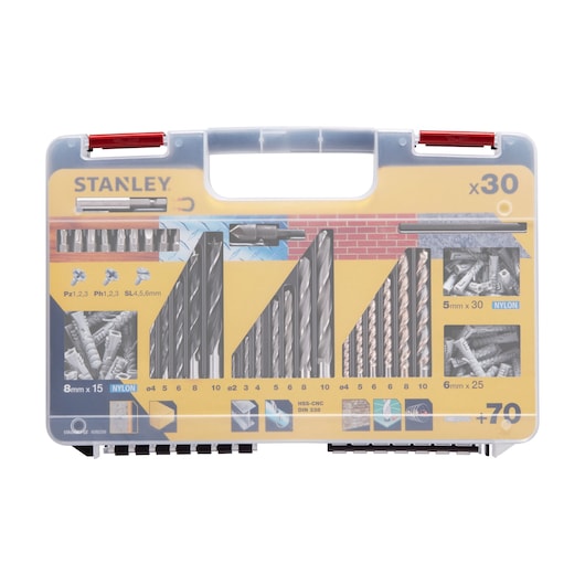 Conjunto Stanley (STA56062-QZ) HSS para alvenaria e madeira com buchas