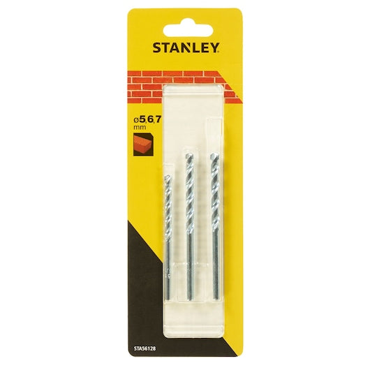 Stanley (STA56128-XJ) Juego de brocas para mampostería de 5 a 7 mm (3 piezas)