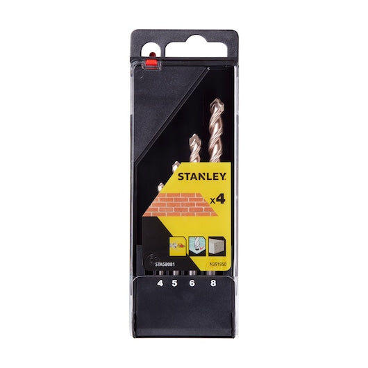 Conjunto de brocas de precisão para alvenaria Stanley (STA58081-QZ) de 4 a 8 mm (4 peças)