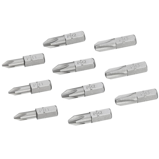 Stanley (STA60020-XJ) Jogo de 10 Pontas de Chave de Fenda Variadas de 25mm PH1, 2, 3