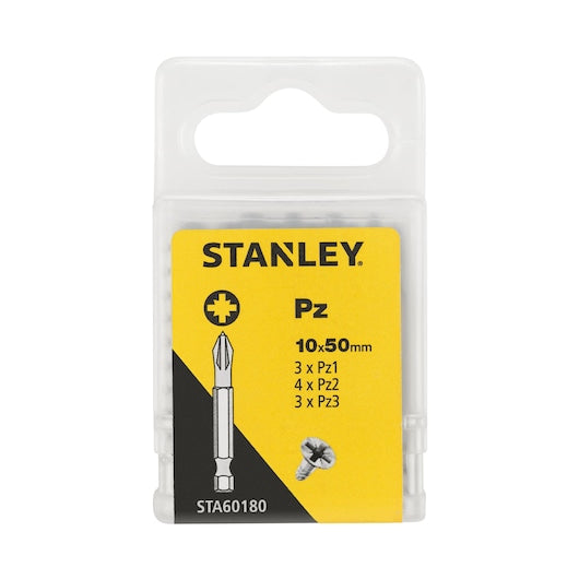 Jogo de Pontas de Chave de Fenda Stanley (STA60180-XJ) 10x 50mm Pozi
